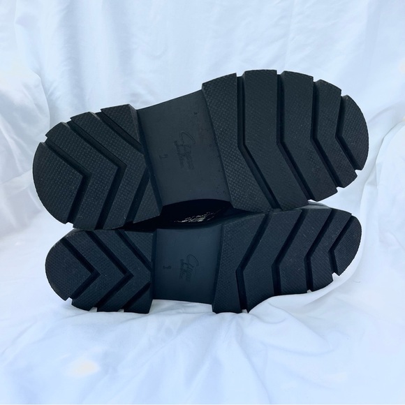 SAM EDELMAN | LARISSA BLACK ROUNDED TOE PULL ON CHUNKY HEEL PLATFORM BOOT SIZE 9 - Picture 9 of 9